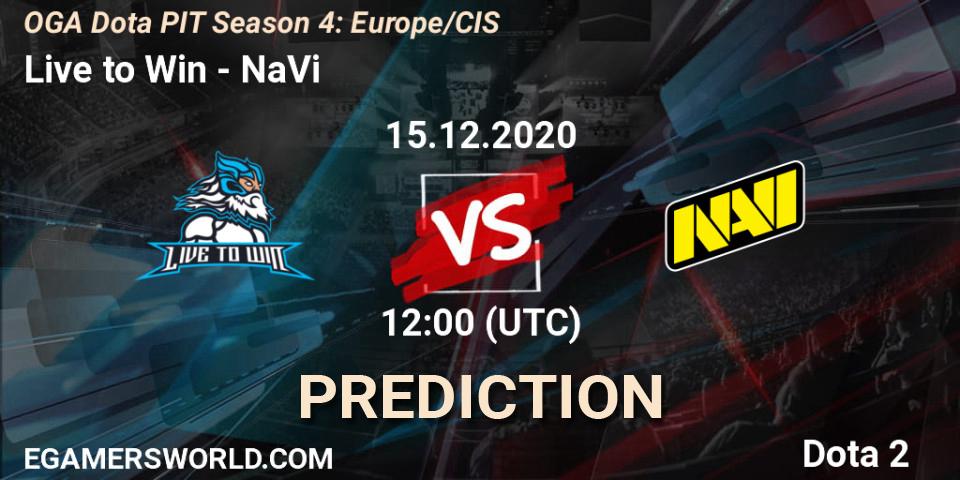 Live to Win - NaVi: прогноз. 15.12.2020 at 12:21, Dota 2, OGA Dota PIT Season 4: Europe/CIS