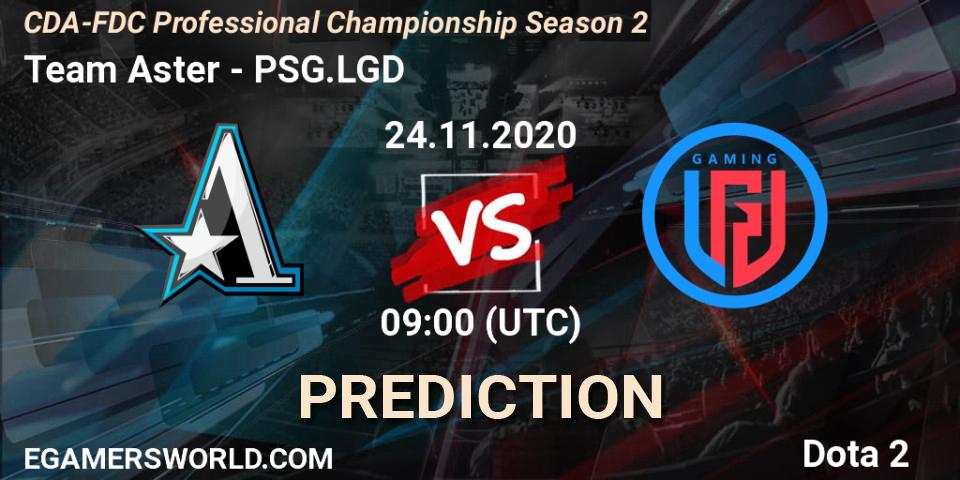Team Aster - PSG.LGD: прогноз. 24.11.20, Dota 2, CDA-FDC Professional Championship Season 2