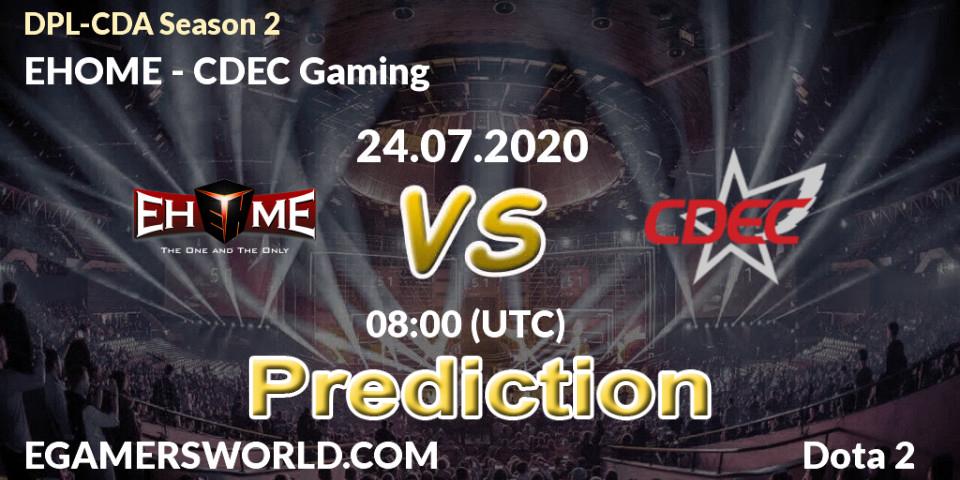 EHOME - CDEC Gaming: прогноз. 24.07.20, Dota 2, DPL-CDA Professional League Season 2