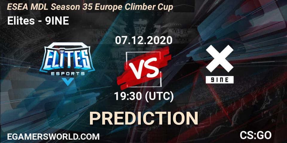 Elites - 9INE: прогноз. 07.12.2020 at 19:30, Counter-Strike (CS2), ESEA MDL Season 35 Europe Climber Cup