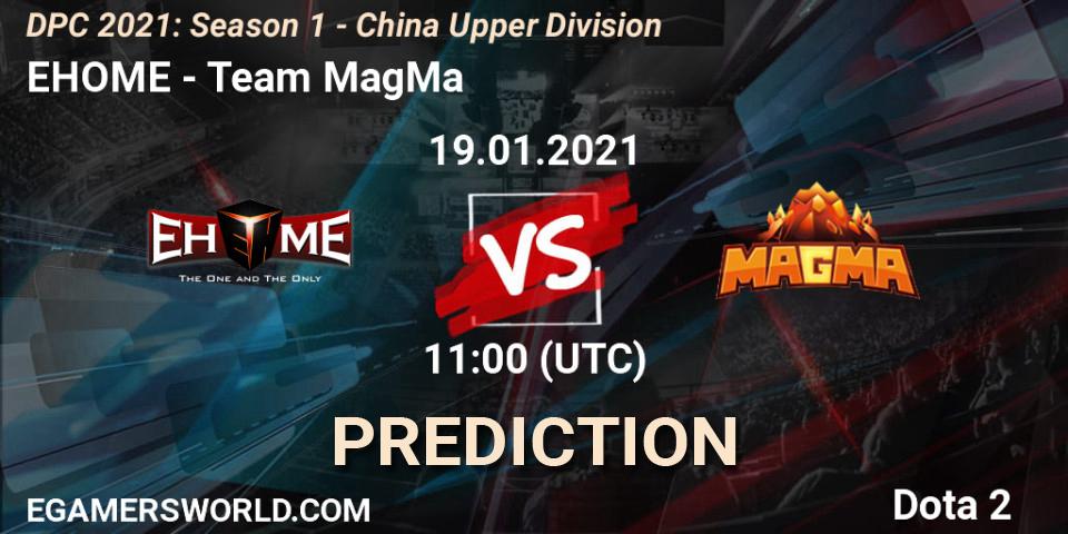 EHOME - Team MagMa: прогноз. 19.01.2021 at 11:36, Dota 2, DPC 2021: Season 1 - China Upper Division
