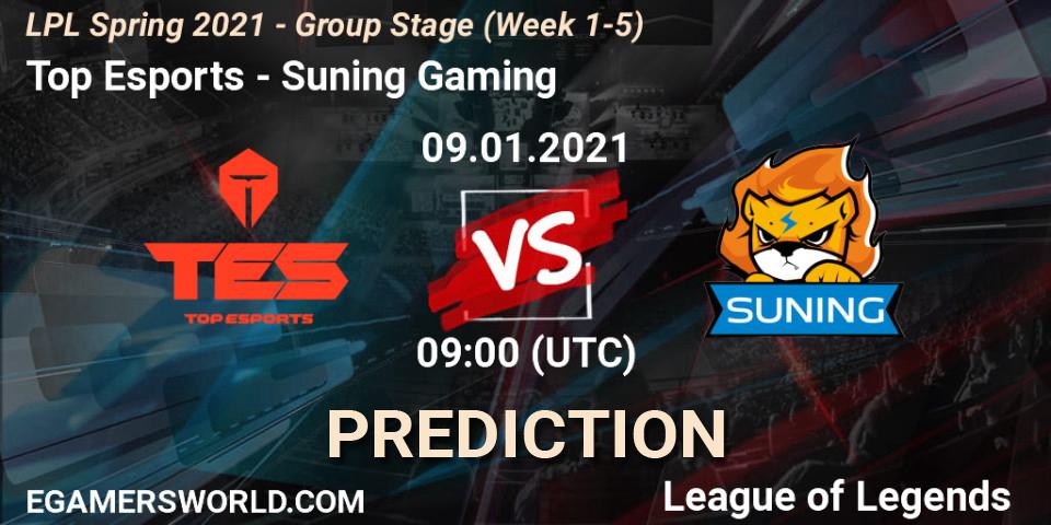 Top Esports - Suning Gaming: прогноз. 09.01.21, LoL, LPL Spring 2021 - Group Stage (Week 1-5)