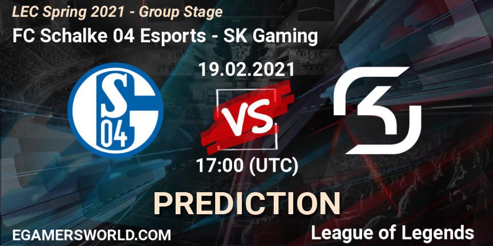 FC Schalke 04 Esports - SK Gaming: прогноз. 19.02.2021 at 17:00, LoL, LEC Spring 2021 - Group Stage