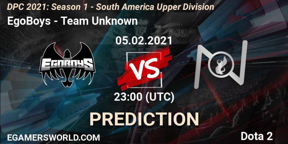 EgoBoys - Team Unknown: прогноз. 05.02.2021 at 23:01, Dota 2, DPC 2021: Season 1 - South America Upper Division