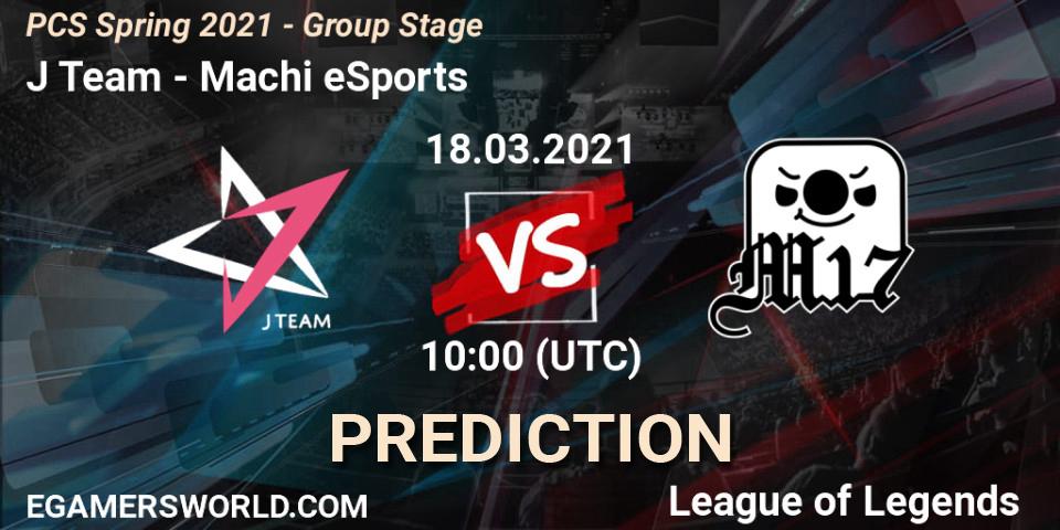 J Team - Machi eSports: прогноз. 18.03.2021 at 10:00, LoL, PCS Spring 2021 - Group Stage