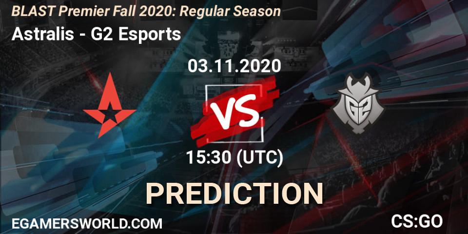 Astralis - G2 Esports: прогноз. 03.11.2020 at 15:30, Counter-Strike (CS2), BLAST Premier Fall 2020: Regular Season