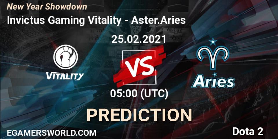 Invictus Gaming Vitality - Aster.Aries: прогноз. 25.02.2021 at 05:03, Dota 2, New Year Showdown