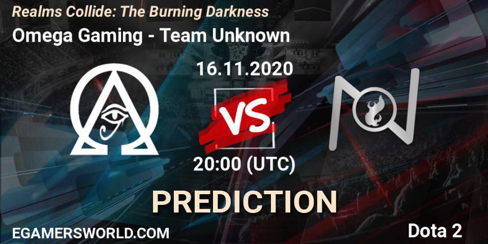 Omega Gaming - Team Unknown: прогноз. 16.11.2020 at 20:15, Dota 2, Realms Collide: The Burning Darkness