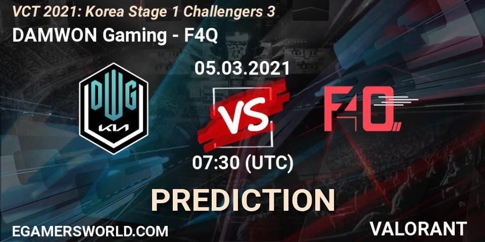 DAMWON Gaming - F4Q: прогноз. 05.03.2021 at 07:30, VALORANT, VCT 2021: Korea Stage 1 Challengers 3