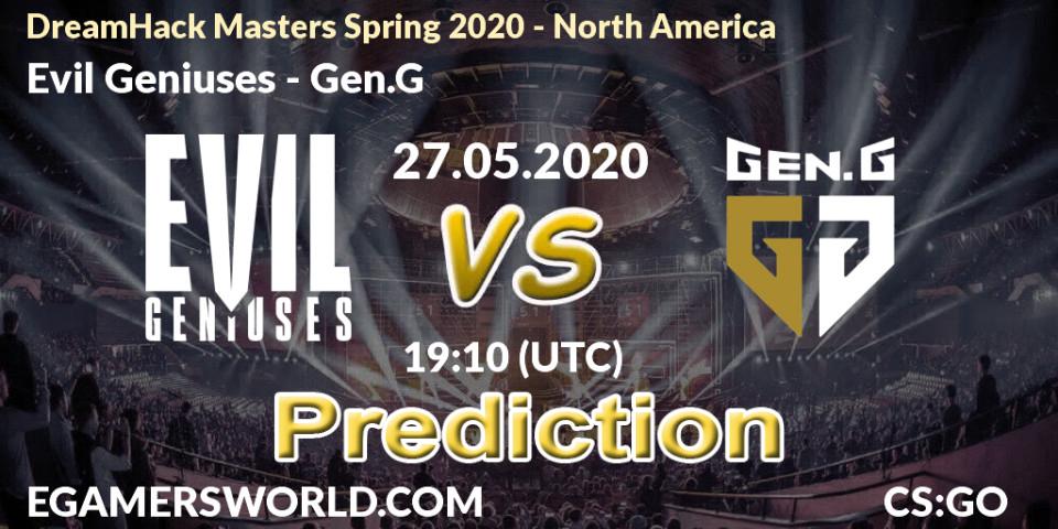 Evil Geniuses - Gen.G: прогноз. 27.05.2020 at 19:10, Counter-Strike (CS2), DreamHack Masters Spring 2020 - North America