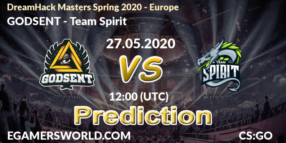 GODSENT - Team Spirit: прогноз. 30.05.2020 at 15:30, Counter-Strike (CS2), DreamHack Masters Spring 2020 - Europe