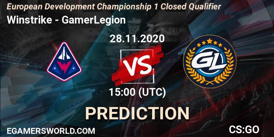 Winstrike - GamerLegion: прогноз. 28.11.2020 at 15:15, Counter-Strike (CS2), European Development Championship 1 Closed Qualifier
