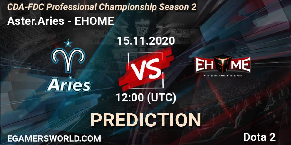 Aster.Aries - EHOME: прогноз. 15.11.2020 at 11:49, Dota 2, CDA-FDC Professional Championship Season 2