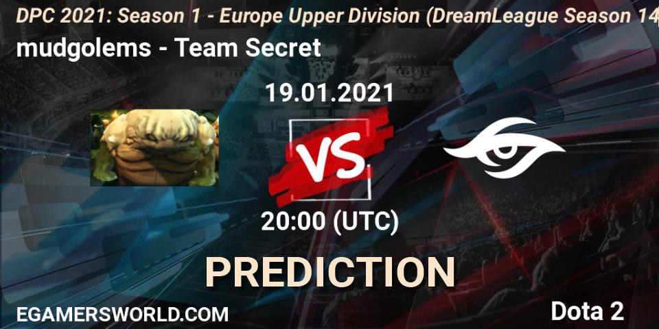 mudgolems - Team Secret: прогноз. 19.01.2021 at 20:24, Dota 2, DPC 2021: Season 1 - Europe Upper Division (DreamLeague Season 14)