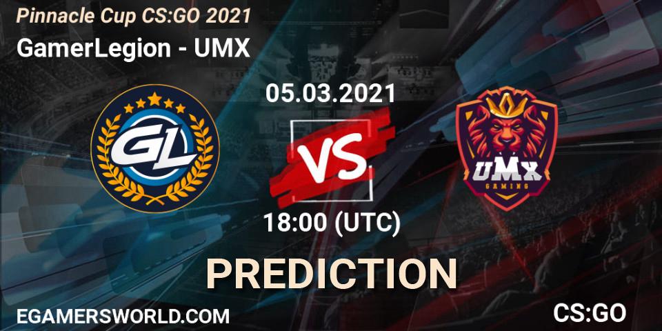 GamerLegion - UMX: прогноз. 05.03.2021 at 18:00, Counter-Strike (CS2), Pinnacle Cup #1