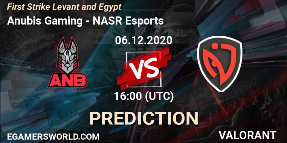 Anubis Gaming - NASR Esports: прогноз. 06.12.2020 at 16:00, VALORANT, First Strike Levant and Egypt