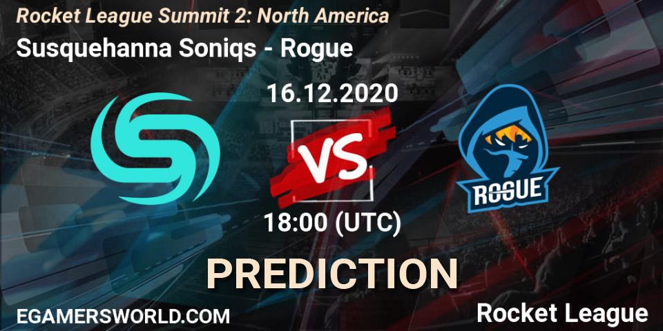 Susquehanna Soniqs - Rogue: прогноз. 16.12.2020 at 18:00, Rocket League, Rocket League Summit 2: North America
