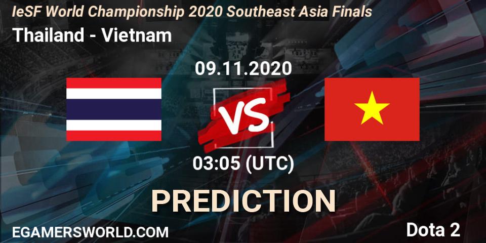 Thailand - Vietnam: прогноз. 09.11.2020 at 03:20, Dota 2, IeSF World Championship 2020 Southeast Asia Finals