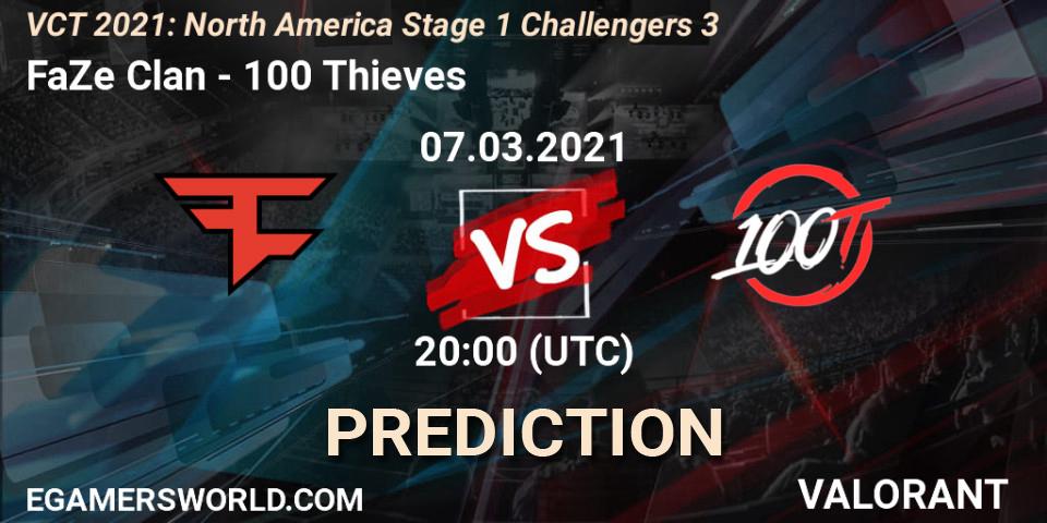 FaZe Clan - 100 Thieves: прогноз. 07.03.2021 at 20:00, VALORANT, VCT 2021: North America Stage 1 Challengers 3