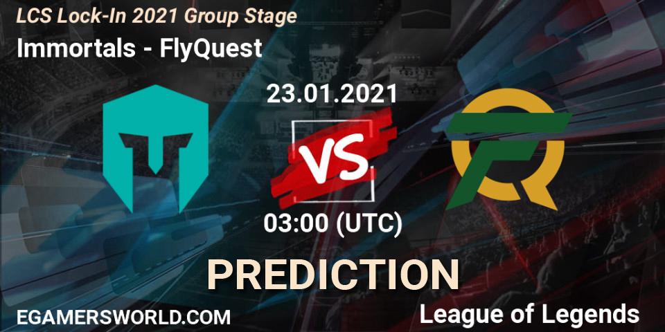 Immortals - FlyQuest: прогноз. 23.01.2021 at 03:00, LoL, LCS Lock-In 2021 Group Stage