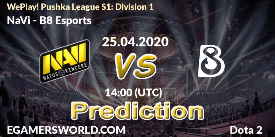 NaVi - B8 Esports: прогноз. 25.04.2020 at 13:47, Dota 2, WePlay! Pushka League S1: Division 1