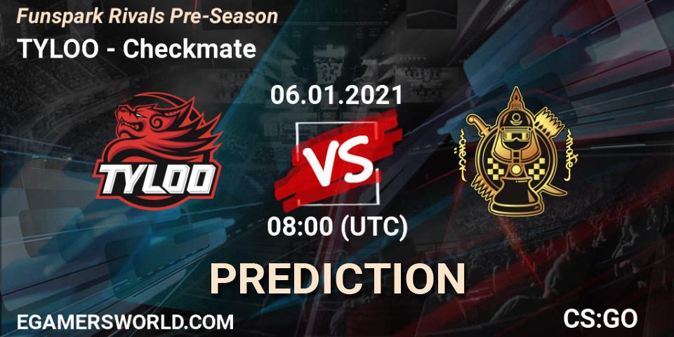 TYLOO - Checkmate: прогноз. 06.01.2021 at 08:00, Counter-Strike (CS2), Funspark Rivals Pre-Season