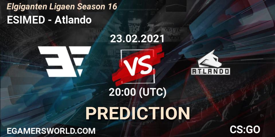 ESIMED - Atlando: прогноз. 23.02.2021 at 20:00, Counter-Strike (CS2), Elgiganten Ligaen Season 16