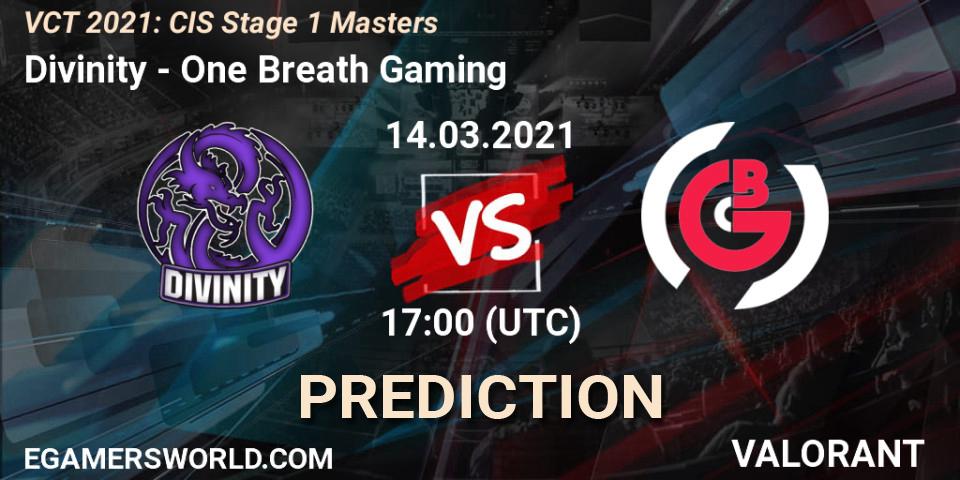 Divinity - One Breath Gaming: прогноз. 14.03.21, VALORANT, VCT 2021: CIS Stage 1 Masters
