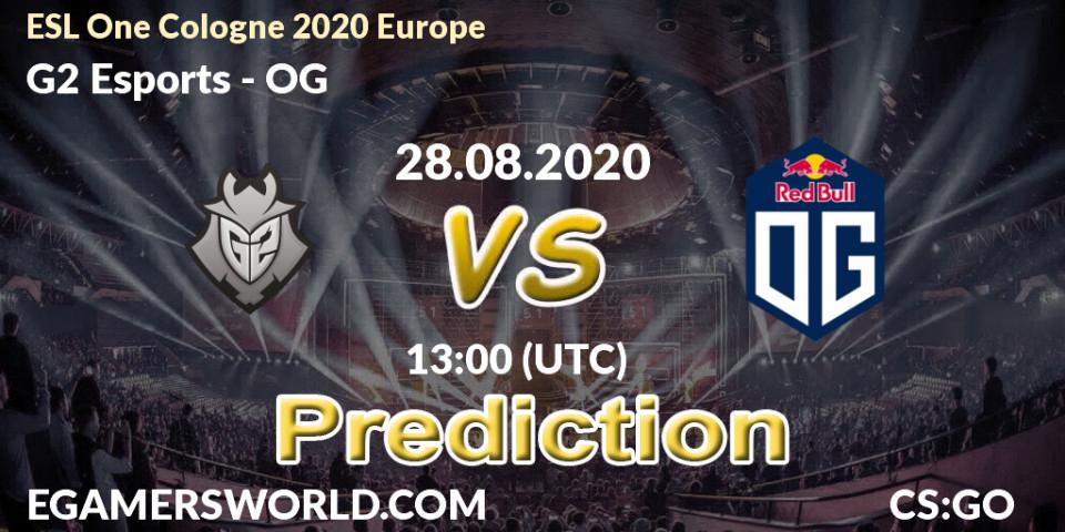 G2 Esports - OG: прогноз. 28.08.2020 at 13:00, Counter-Strike (CS2), ESL One Cologne 2020 Europe