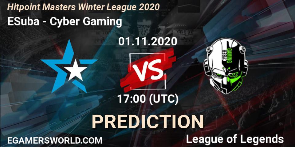 ESuba - Cyber Gaming: прогноз. 01.11.20, LoL, Hitpoint Masters Winter League 2020