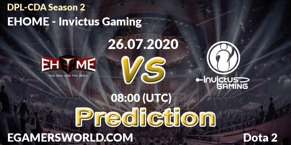 EHOME - Invictus Gaming: прогноз. 26.07.2020 at 08:00, Dota 2, DPL-CDA Professional League Season 2
