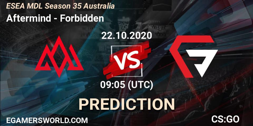 Aftermind - Forbidden: прогноз. 22.10.2020 at 09:05, Counter-Strike (CS2), ESEA MDL Season 35 Australia