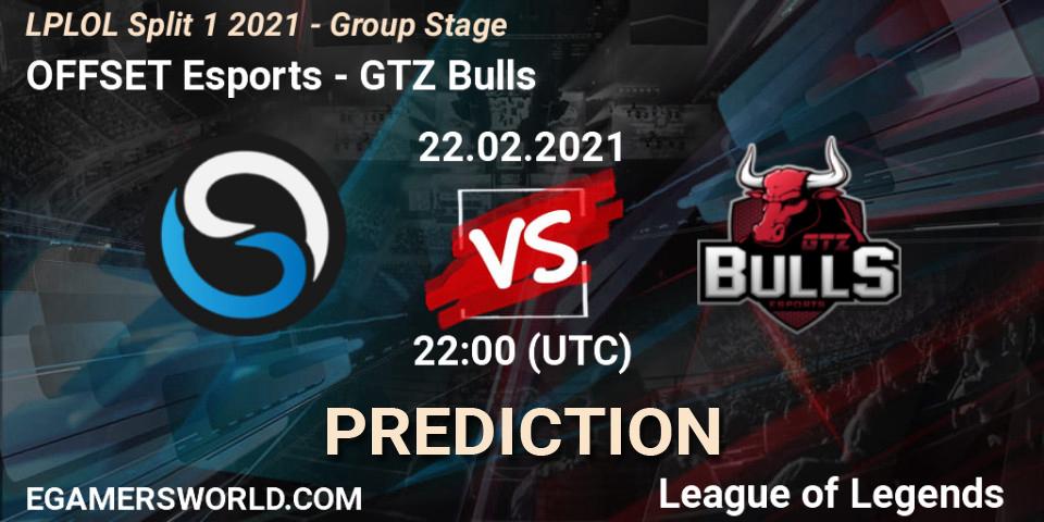 OFFSET Esports - GTZ Bulls: прогноз. 22.02.2021 at 22:00, LoL, LPLOL Split 1 2021 - Group Stage