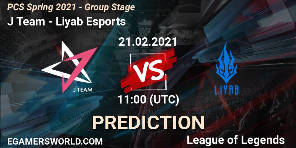 J Team - Liyab Esports: прогноз. 21.02.2021 at 11:00, LoL, PCS Spring 2021 - Group Stage