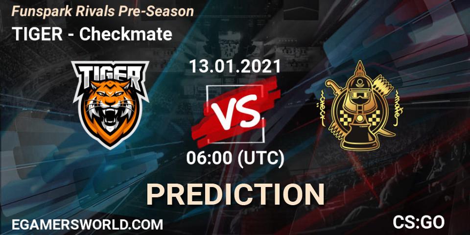 TIGER - Checkmate: прогноз. 13.01.2021 at 06:00, Counter-Strike (CS2), Funspark Rivals Pre-Season