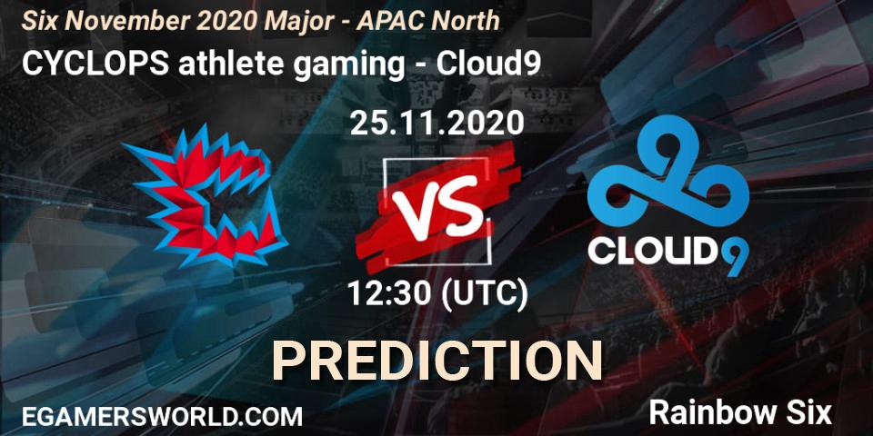 CYCLOPS athlete gaming - Cloud9: прогноз. 25.11.2020 at 09:00, Rainbow Six, Six November 2020 Major - APAC North