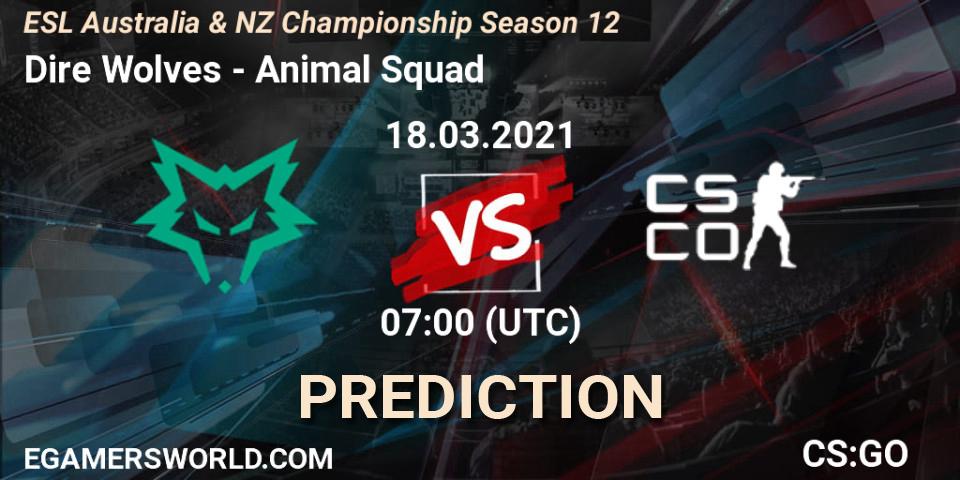 Dire Wolves - Animal Squad: прогноз. 18.03.2021 at 07:00, Counter-Strike (CS2), ESL Australia & NZ Championship Season 12