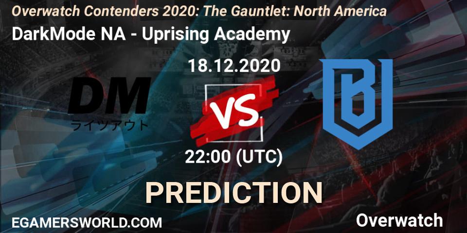 DarkMode NA - Uprising Academy: прогноз. 18.12.2020 at 22:30, Overwatch, Overwatch Contenders 2020: The Gauntlet: North America