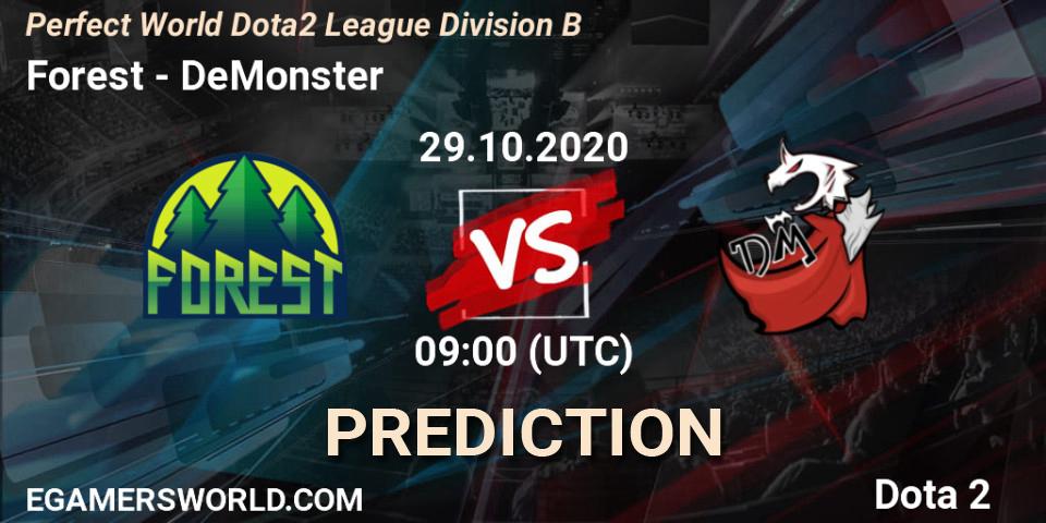 Forest - DeMonster: прогноз. 29.10.20, Dota 2, Perfect World Dota2 League Division B