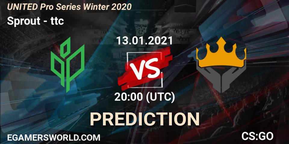 Sprout - ttc: прогноз. 13.01.2021 at 20:00, Counter-Strike (CS2), UNITED Pro Series Winter 2020
