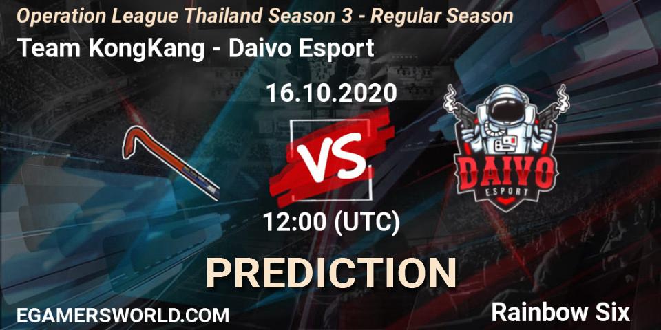 Team KongKang - Daivo Esport: прогноз. 16.10.2020 at 12:00, Rainbow Six, Operation League Thailand Season 3 - Regular Season