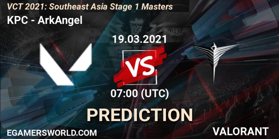 KPC - ArkAngel: прогноз. 19.03.2021 at 07:00, VALORANT, VCT 2021: Southeast Asia Stage 1 Masters