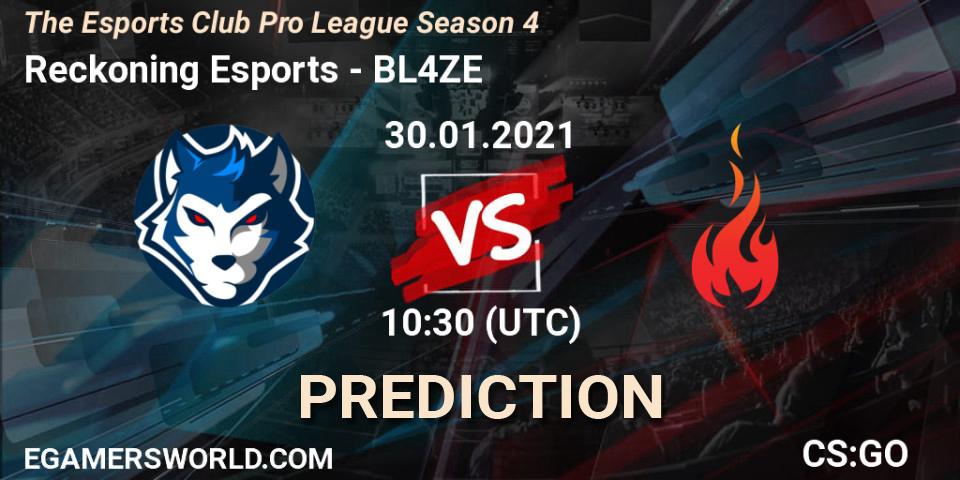 Reckoning Esports - BL4ZE: прогноз. 30.01.2021 at 11:00, Counter-Strike (CS2), The Esports Club Pro League Season 4