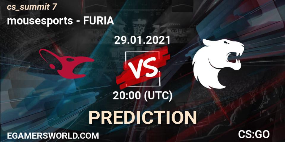 mousesports - FURIA: прогноз. 29.01.2021 at 20:15, Counter-Strike (CS2), cs_summit 7