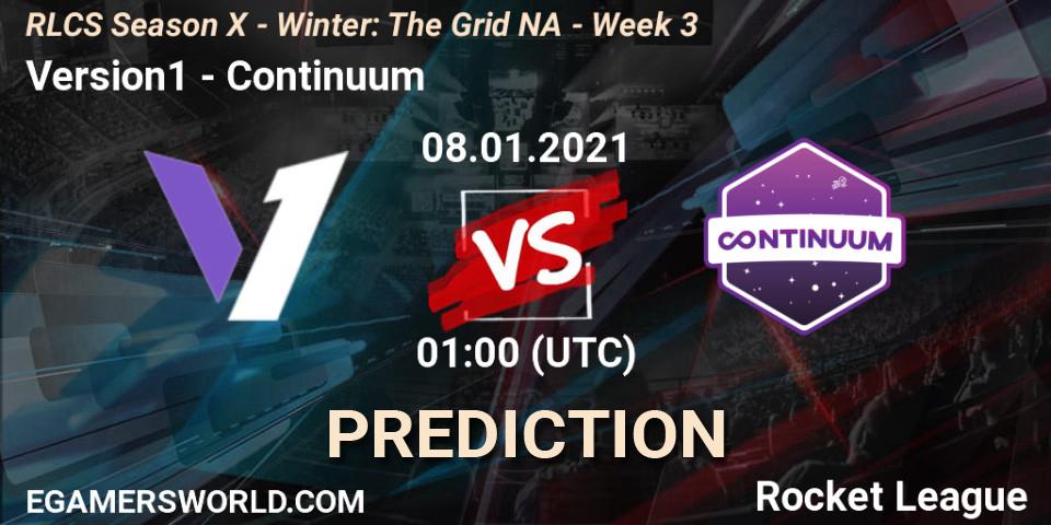 Version1 - Continuum: прогноз. 15.01.2021 at 01:00, Rocket League, RLCS Season X - Winter: The Grid NA - Week 3