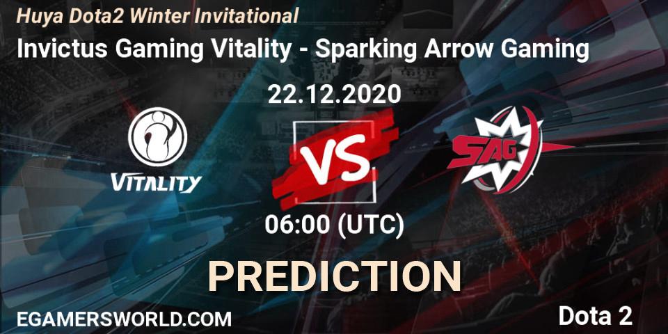 Invictus Gaming Vitality - Sparking Arrow Gaming: прогноз. 22.12.2020 at 06:08, Dota 2, Huya Dota2 Winter Invitational