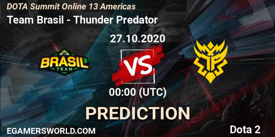 Team Brasil - Thunder Predator: прогноз. 27.10.2020 at 00:30, Dota 2, DOTA Summit 13: Americas