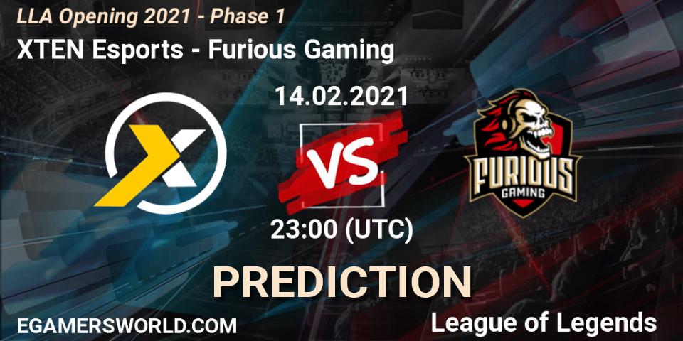 XTEN Esports - Furious Gaming: прогноз. 14.02.2021 at 23:00, LoL, LLA Opening 2021 - Phase 1