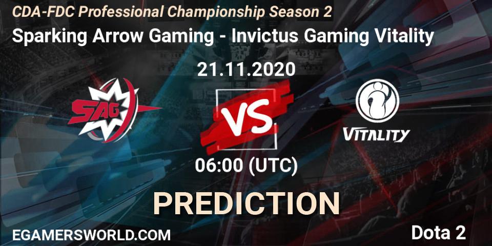 Sparking Arrow Gaming - Invictus Gaming Vitality: прогноз. 21.11.2020 at 06:04, Dota 2, CDA-FDC Professional Championship Season 2