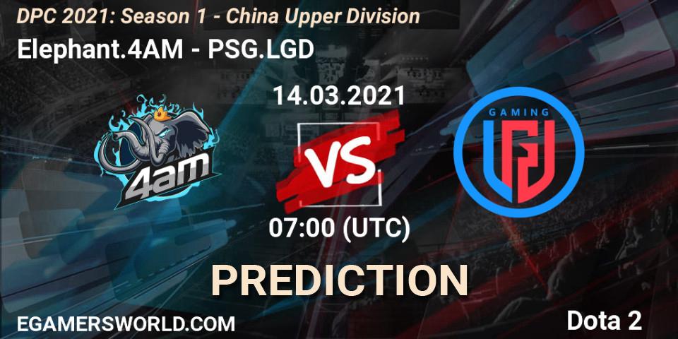 Elephant.4AM - PSG.LGD: прогноз. 14.03.2021 at 07:11, Dota 2, DPC 2021: Season 1 - China Upper Division